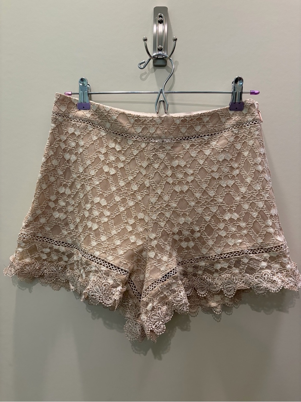 JOA Beige Lace Shorts